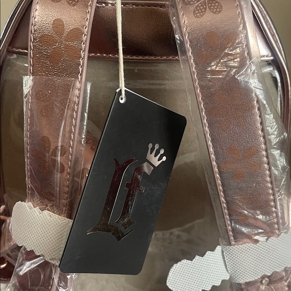 Loungefly Clear Floral Mini Backpack with Rose Gold Trim main image 4